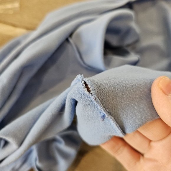 Vintage 90s Blue Wrap Shirt Dance Ballet M/L Multi Tie Supplex Nylon Made In USA - Picture 5 of 8